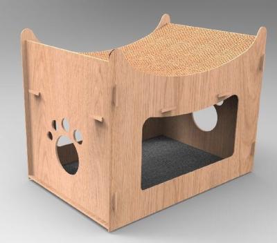 China 2018 Viable New Designed MDF Cat House Indoor Wooden Pet House for sale