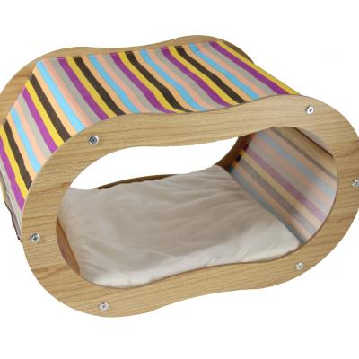 China 2019 Sustainable Wooden Cat House Indoor Cat Furniture Bed for sale