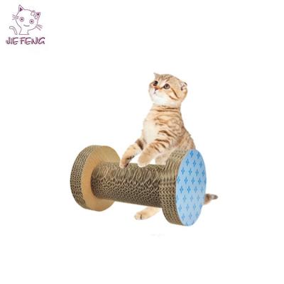 China Sustainable Eco - Friendly Corrugated Cardboard Rolling Cat Scratcher Toy for sale