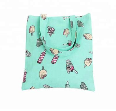 China 100% Eco-friendly Ice Cream Printing Summer Canvas / Cotton Bag For Student for sale