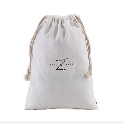 China Recyclable Pure Cotton Fabric Canvas Drawstring Bag Laundry Bag Customized Logo for sale