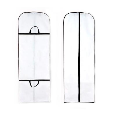 China Dustyproof white non woven suit garmentprotect factory custom suit cover bag with zipper printed garment bags for sale