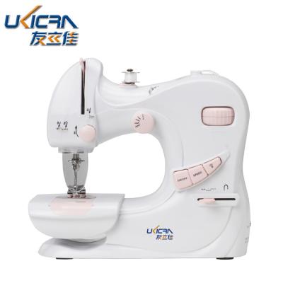 China Mini Household Sewing Machine UFR-601 with 0-5mm Stitch Length in White and Pink Color for sale