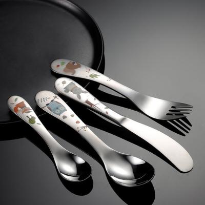 China Viable Stainless Steel Baby Cutlery Baby Cutlery Baby Spoon and Cutlery for sale