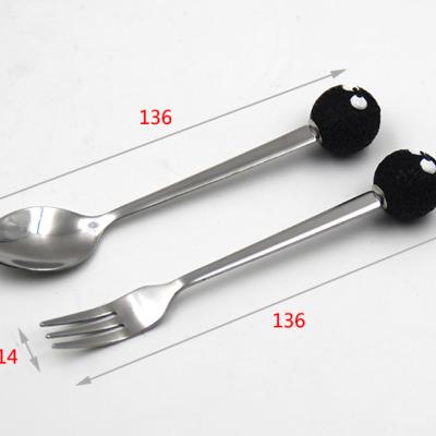 China Sustainable Beautiful Briquette Cardboard Decorative Small Spoon And Fork Set Wholesale 2 Pcs for sale