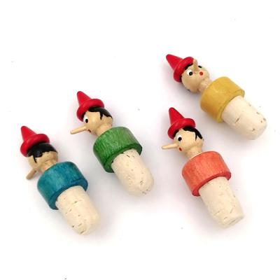 China Viable Clown Resin Design with Cork Wine Stopper Bottle Stopper for sale