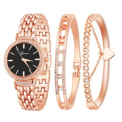 China Ginave Brand Non-Specific Diamond Crystal Women Ladies Female Quartz Luxury Wrist Watch Set JSW-1179 for sale