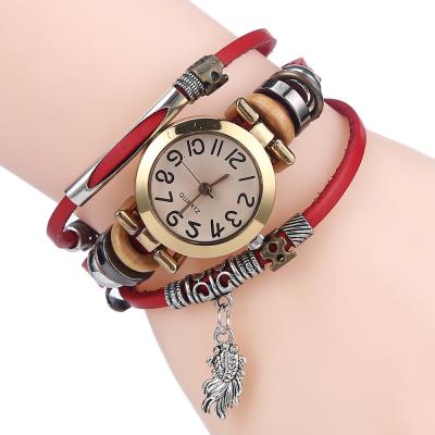 China Newest 2018 JSW-0445 automatic cute pending vintage date wrist quartz watch leather woman wrist strap for sale