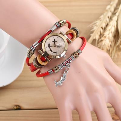 China Excellent Auto Date Ladies Fashion Leather Strap Quartz Vintage Hand Watch Women JSW-0443 for sale