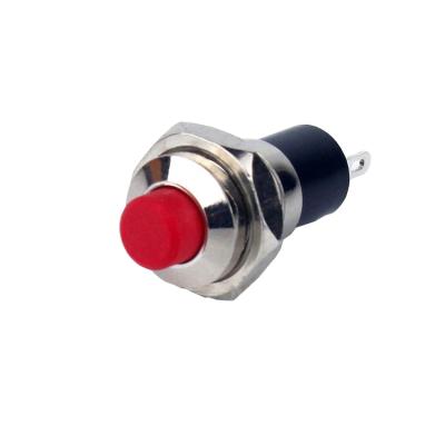 China Nickel plating brass/stainless steel/chrome/blacken metal switches series 7mm high round push button switch knobs button master switch for sale