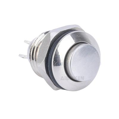 China 10mm LED Anti Vandal Switch Stainless Steel Cheap Momentary Waterproof IP67 Push Button Switch 1NO IP67 for sale