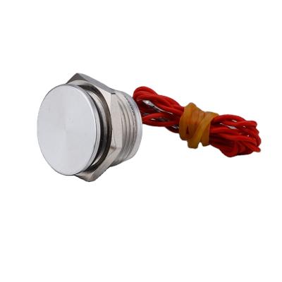 China High Quality Ip68 1No Stainless Steel Flat Head 16mm Waterproof Piezo Switch Wires Lead Push Button Touch Switch for sale