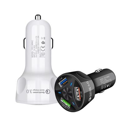 China Factory Sale 12-24V Ring Products Dual USB Dual USB Car Charger Exquisite Blue Mini Phone Charger 18W Long Lasting And Fast Car Charger For Phone for sale