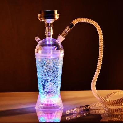 China New-fashion Wholesale Accessories Portable Led Shisha Acrylic Hookah Hose Cups Smoking Hookah for sale