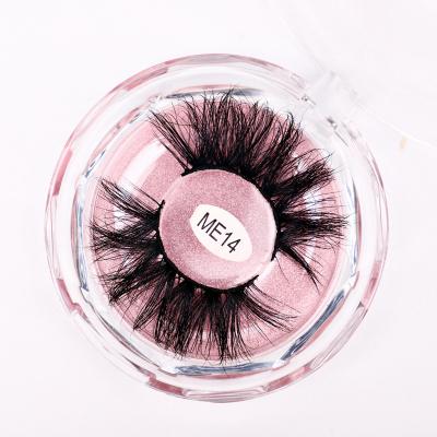 China Wholesale 25mm 3D Mink Fluffy Eyelash Natural Siberian Crisscross Eyelashes Artificial Eyelashes Custom Packaging for sale