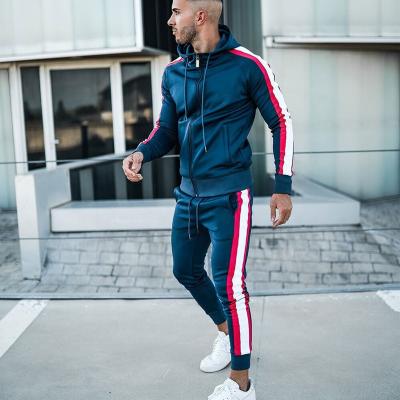 China 2022 plus size XLL hot sale drop sports wear side stripe joggling suits two pieces men tracksuit sweatsuit for sale