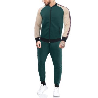 China Hot sales plus size XLL 2022 wholesale men's two piece tracksuit set sports wear stripe tracksuits for sale