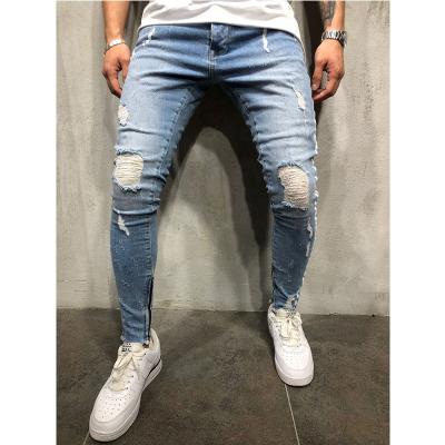 China XLL QUICK DRY - street fashion 3xl denim pants stacked mens biker jeans ripped skinny for sale