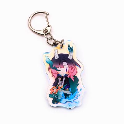 China Eco-friendly Anime Custom Acrylic Sides Printed Clear Acrylic Key Chain Two Sides Printed for sale