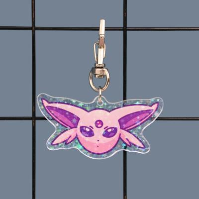 China Custom Cute Eco-friendly Laser Cut Acrylic Clear Plastic Transparent Plastic Key Chain Charm Manufacturer for sale