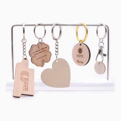 China Gift Personalized Creative Wooden Key Chain Wooden Accessories Key Chain for sale