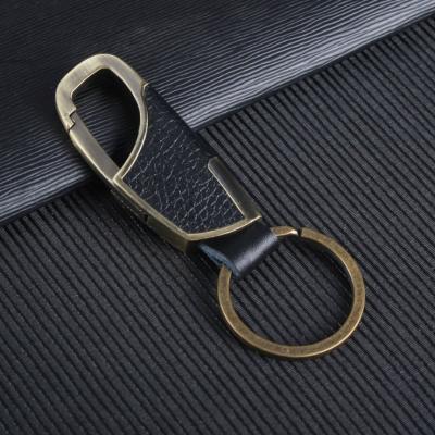 China Custom Antique Metal Gold Plating Car Key Fob Leather for sale