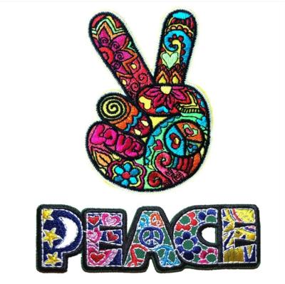 China Wholesale 3D Custom Patches Iron On Peace Embroidery Patch For Baseball Cap Patches Customized for sale