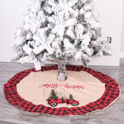 China Wholesale Hot Selling Christmas Red Plaid Christmas Tree Skirt Burlap Christmas Decoration Christamas Home Decoration for Home/Hotel/Mall for sale