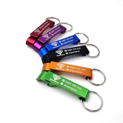 China Promotional Single Engraved Aluminum Key Chain Open Cap/Bottle Opener Promotion Gifts With Logo Stainless Steel Bottle Opener Custom Made for sale