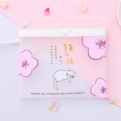 China Personalized Customized Transparent Waterproof Stationery Moisture Proof Folder Zipper Plastic Bag Storage Folder Student Packaging Bags for sale