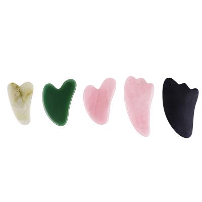 China Customized Logo Rose Quartz Face Lift Butterfly Body Jade Massage Gua Sha Tool for sale