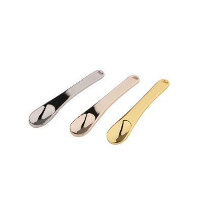 China Mini Skin Care Beauty Spoon Gold Metal Cream Personal Cheap Facial Makeup Spatula Cosmetic Price Skin Care Spatula for sale