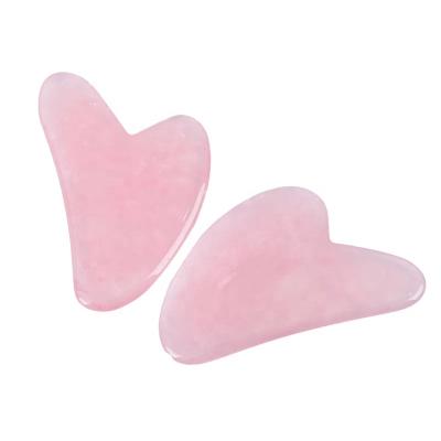 China Wholesale Blood Vessel Removal Rose Certified Natural True Quartz Crystal Gua Sha Massage Tool Jade Gua Sha Tool for sale