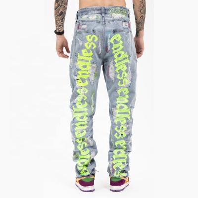 China Wholesale custom logo high quality men's cotton 2021 breathable star jeans men 100% patchwork rock renaissance jeans and embroidery for stylish for sale