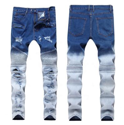 China Wholesale Breathable Mens Casual Straight Jeans Destroyed Slim Fit Fringed Men Urban Stacked Denim Pants Custom Logo Jins Culotte Mens Denim for sale