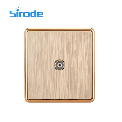 China Easy Installation Sirode Strip TV Socket Gold Color Series Accessories Wall British Standard Electrical Switch One for sale