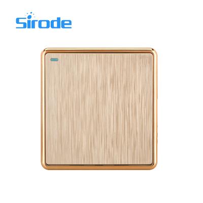 China Sirode T3-1 British Standard One Gang One Way Gold Easy Installation Chinese Manufacturer Wall Switch Series for sale