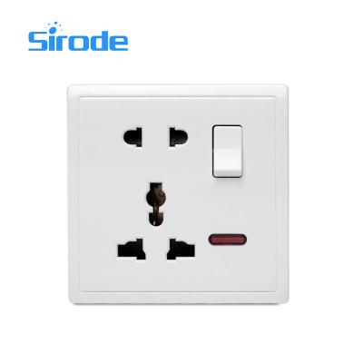 China Easy type 5 pin multifunctional installation Sirode English switched socket morden type white color 211 series for sale