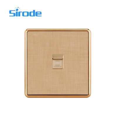 China Easy installation Sirode T4-PC1 high quality newcomer watches UK standard metal panel socket gold color match wifi socket for sale