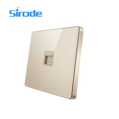 China Sirode T8-TEL Design Easy Installation Telephone Socket Gold Color British Standard Telephone Satellite Wall Socket for sale