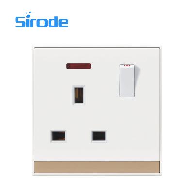 China Sirode Easy Attractive Designs British Standard Installation Surface Mounted Strip 13A xwitched Socket With Neon Series for sale