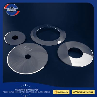 China Packaging Industry TUNGSTEN CARBIDE INDUSTRIAL ROUND SLITTING BLADE KNIFE for sale