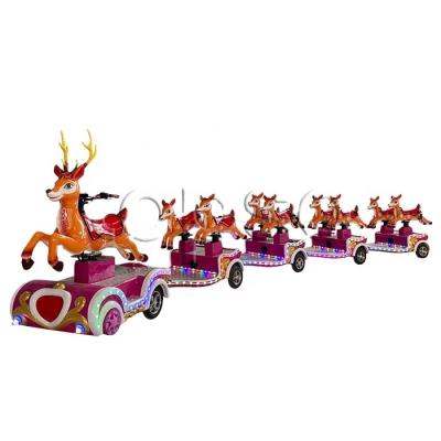 China Plazas Kids Attraction Electric Deer Trackless Train Rides On Sale Mini Battery Train Rides for sale