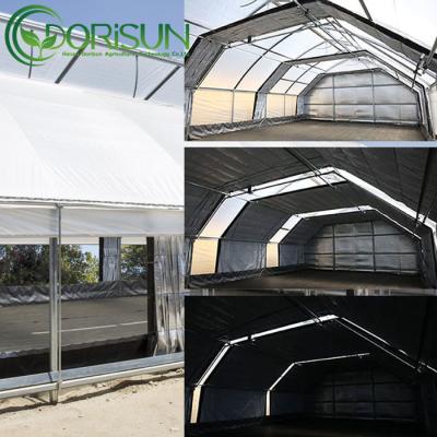 China Medical Plantation For USA Thermal Blackout Greenhouse Curtain Light Deprivation Greenhouse for sale