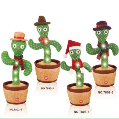 China 120 Newest Christmas Cute Novelty Songs 2021 Funny Voice Recorder Electronic Dancing Singing And Shaking Cactus Plush Toy for sale