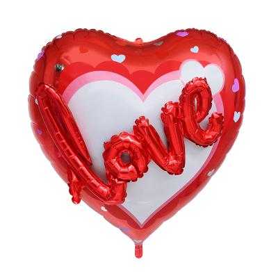 China 2022 Whole Sale Gift Toy 2022 Aluminum Balloon Toy Adult Party Lucky Valentine Red Heart Balloons 36 Inch I Love You for sale