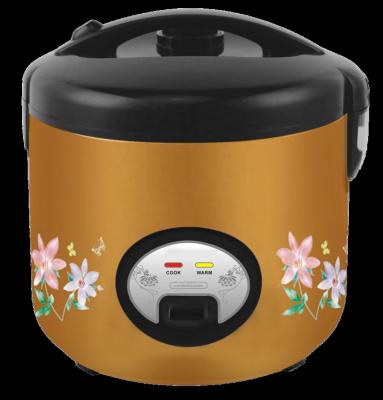 China 2022 Hotel White Flower Printing Full Body Cylinder Cooking Appliances Rice Cooker for sale