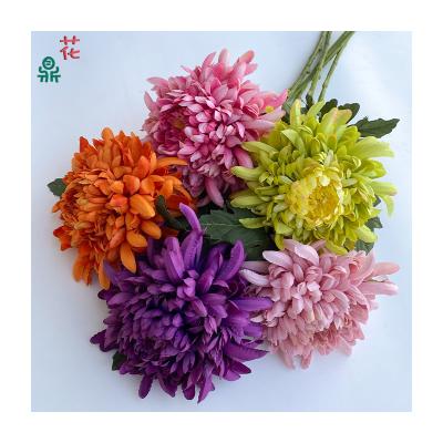 China High simulation quality assurance Single branch longevity chrysanthemums high-quality home living room vase decoration flower arrangement and artificial flowers for sale