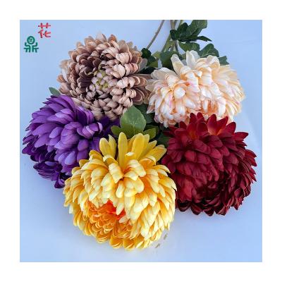 China High simulation quality assurance Single branch multi-layer chrysanthemum light luxury style home vase flower arrangement decorative ornaments artificial flowers for sale