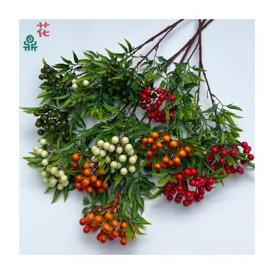 China High simulation quality assurance High quality single branch 3 head auspicious fruit home decoration beautiful Chen Hongguo photography set decoration silk flower for sale